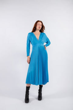 Sara Dress Satin - Blue
