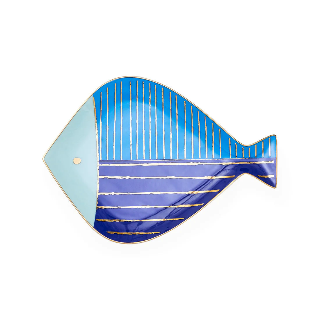 School Of Fish Tray Round - Blå