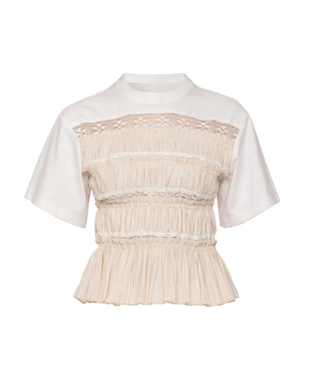 Parcie Crinkle S/Slv Top - Cream