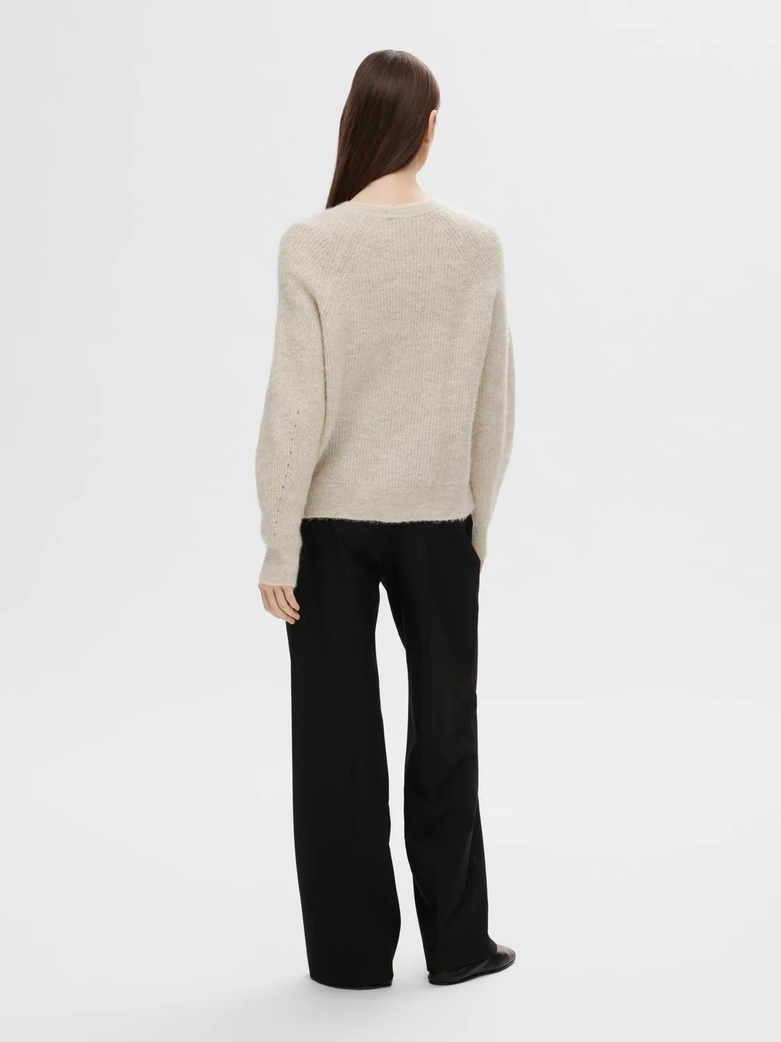 Lulu LS Knit Short Cardigan - Birch Melange