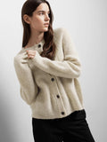 Lulu LS Knit Short Cardigan - Birch Melange