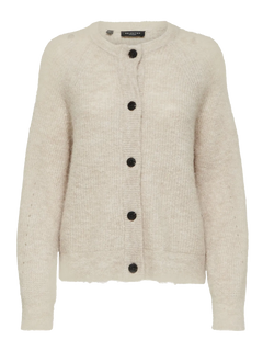 Lulu LS Knit Short Cardigan - Birch Melange