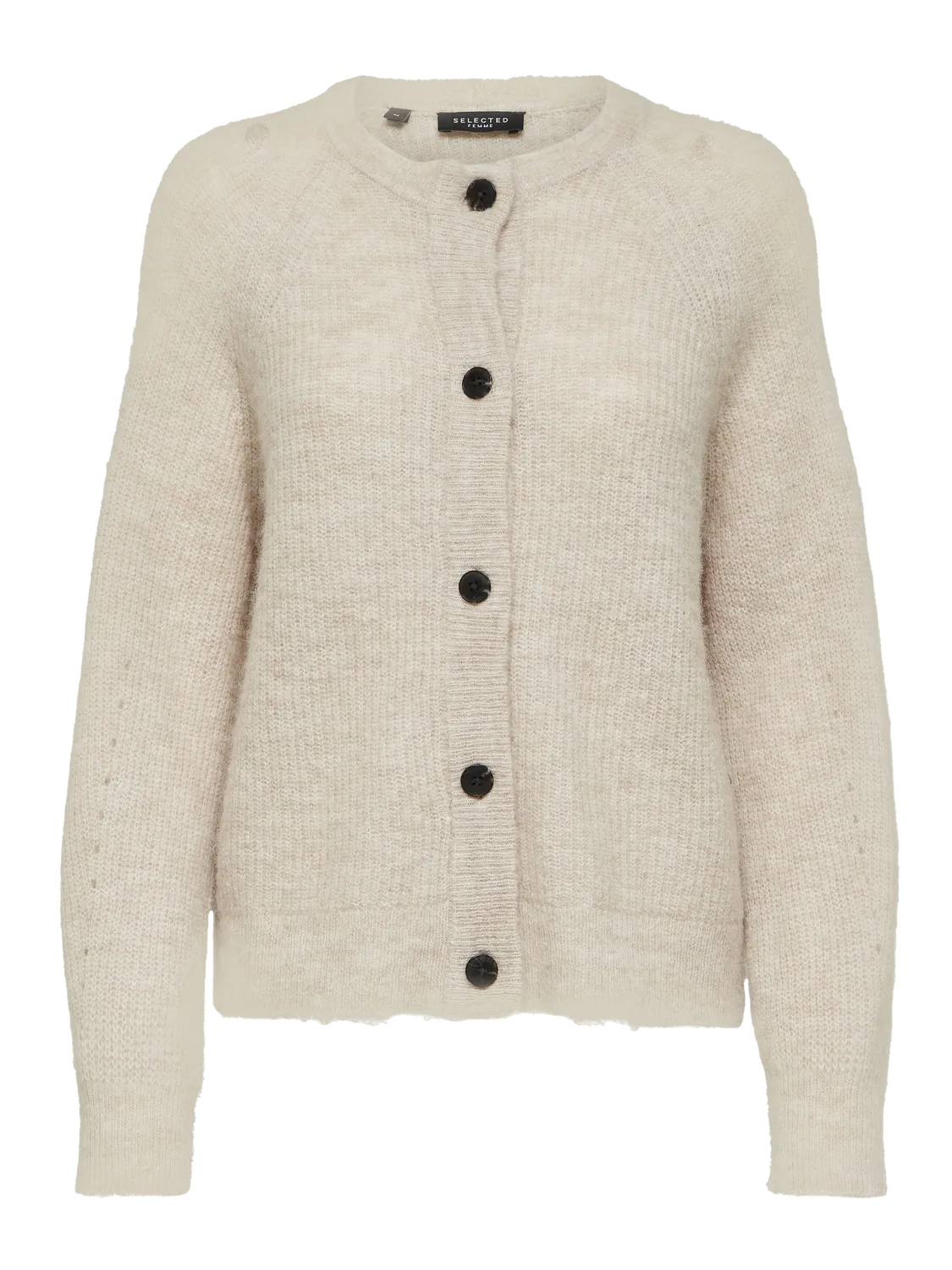 Lulu LS Knit Short Cardigan - Birch Melange