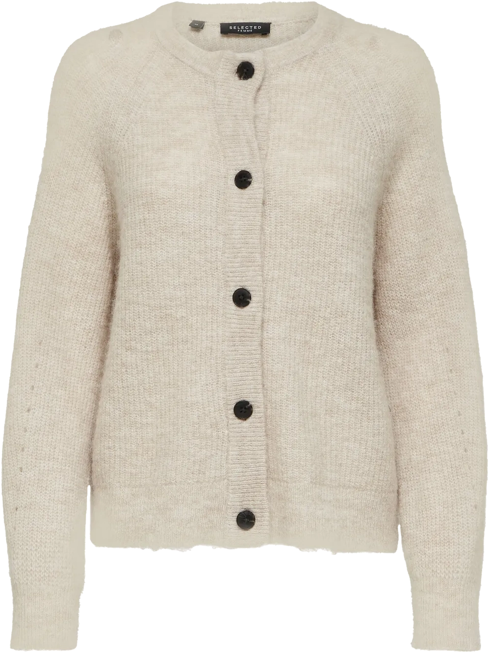Lulu LS Knit Short Cardigan - Birch Melange