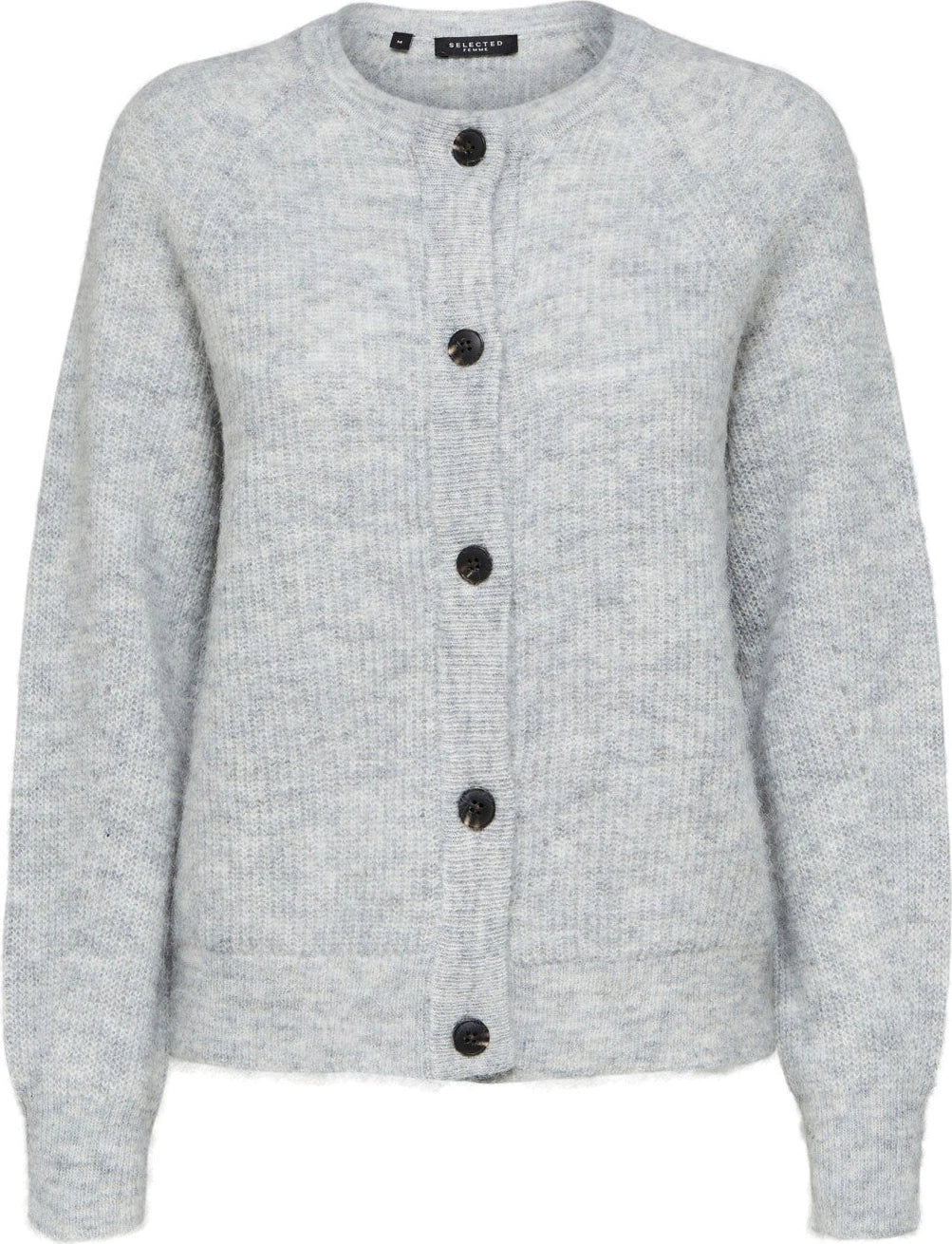 Lulu LS Knit Short Cardigan - Light Grey Melange