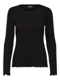 Selected Femme Anna LS Crew Neck Tee - Svart