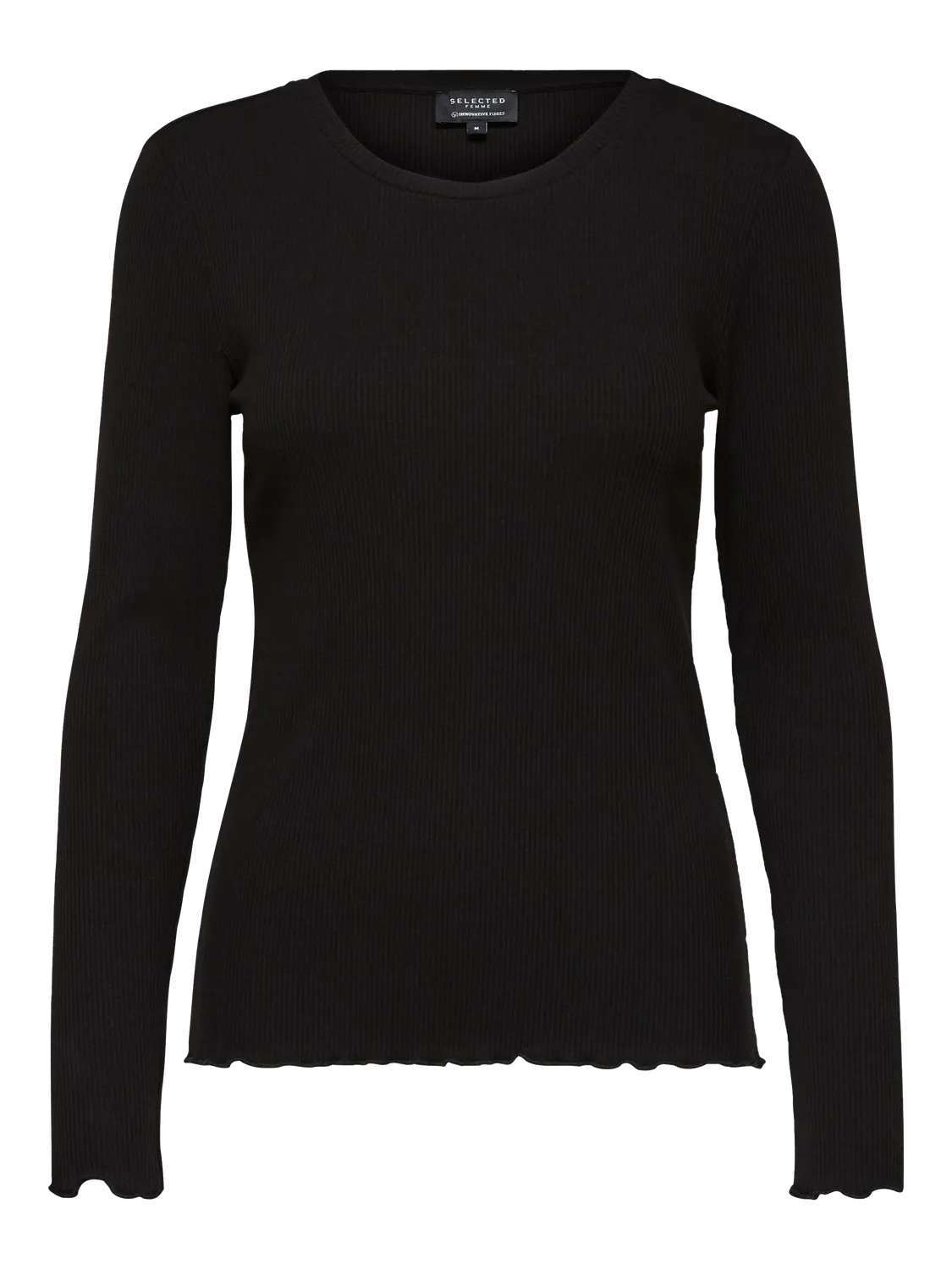Selected Femme Anna LS Crew Neck Tee - Svart