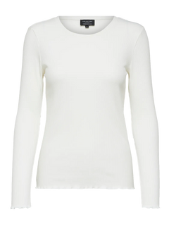 Anna Ls Crew Neck Tee S - Snow White