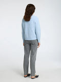 Selected Femme Lulu LS Stickad Kofta - Cashmere Blue Melange