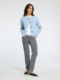 Selected Femme Lulu LS Stickad Kofta - Cashmere Blue Melange