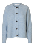 Selected Femme Lulu LS Stickad Kofta - Cashmere Blue Melange
