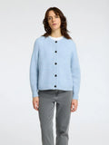 Selected Femme Lulu LS Stickad Kofta - Cashmere Blue Melange