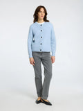 Selected Femme Lulu LS Stickad Kofta - Cashmere Blue Melange