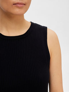 Lydia Sl O-Neck Knit Top - Black