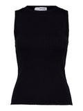 Lydia Sl O-Neck Knit Top - Black