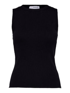Lydia Sl O-Neck Knit Top - Black