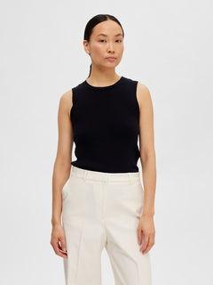 Lydia Sl O-Neck Knit Top - Black
