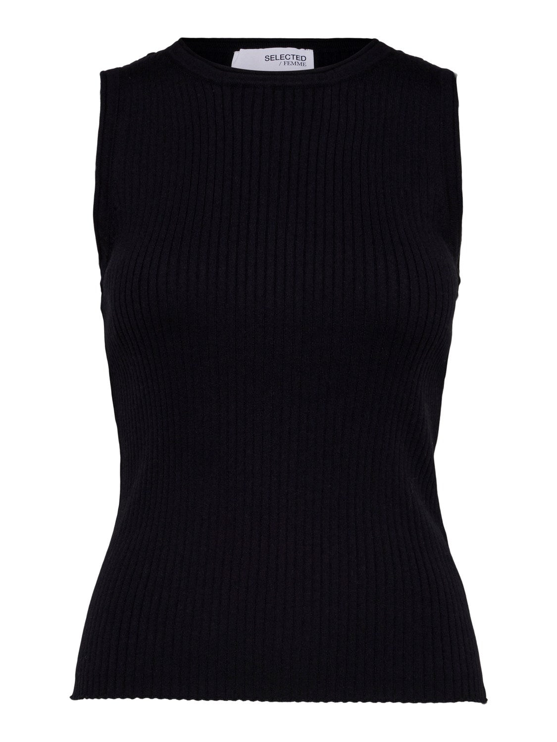 Lydia Sl O-Neck Knit Top - Black