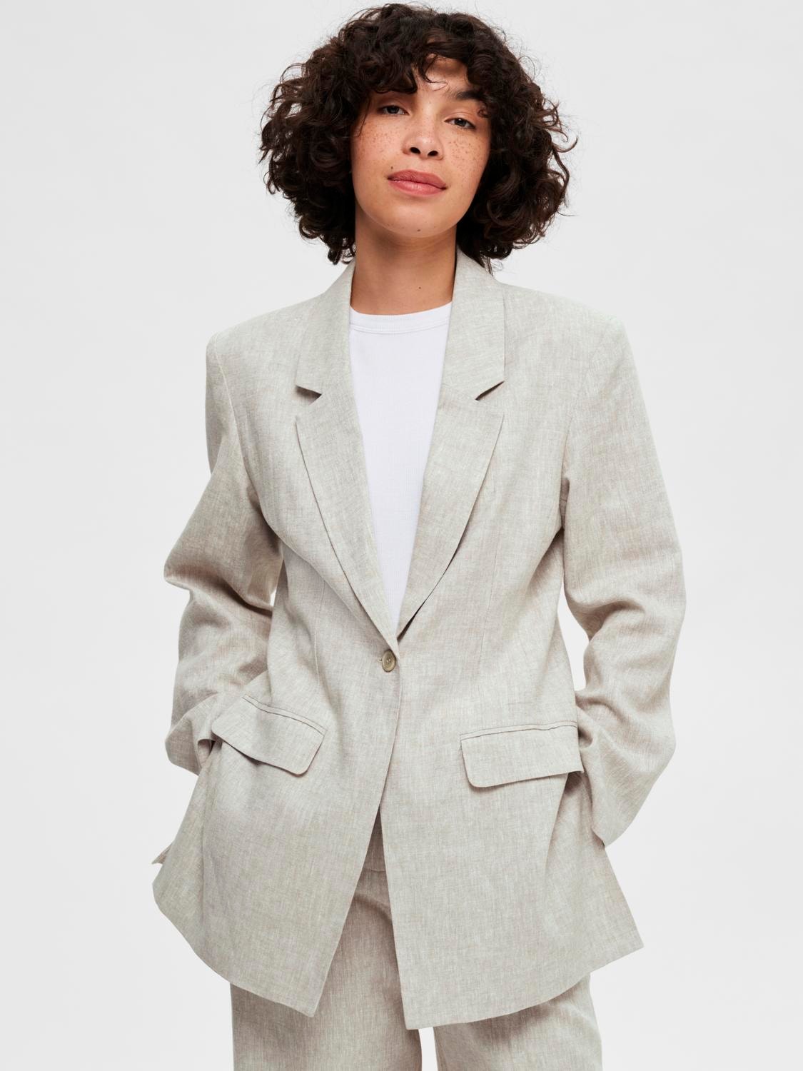 Tania Ls Slim Blazer - Nomad Melange