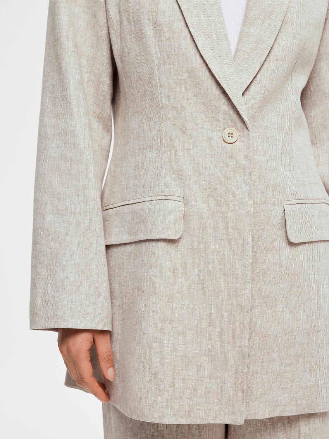 Tania Ls Slim Blazer - Nomad Melange