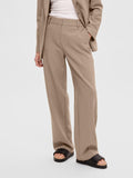 Rita Mid Waist Wide Pant - Camel Melange