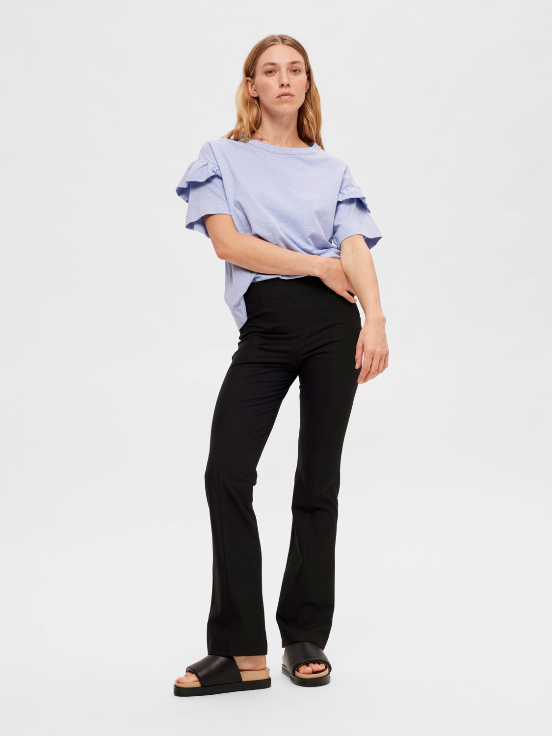 Eliana MW Slim Flared Pant - Black