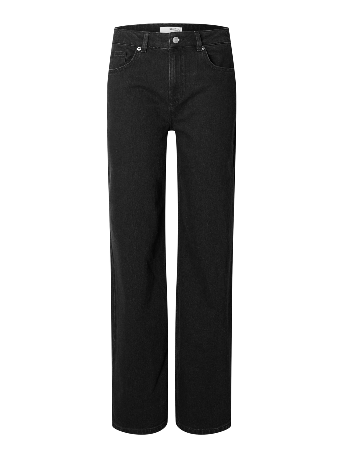 Alice Hw Wide Long Jeans - Black Denim