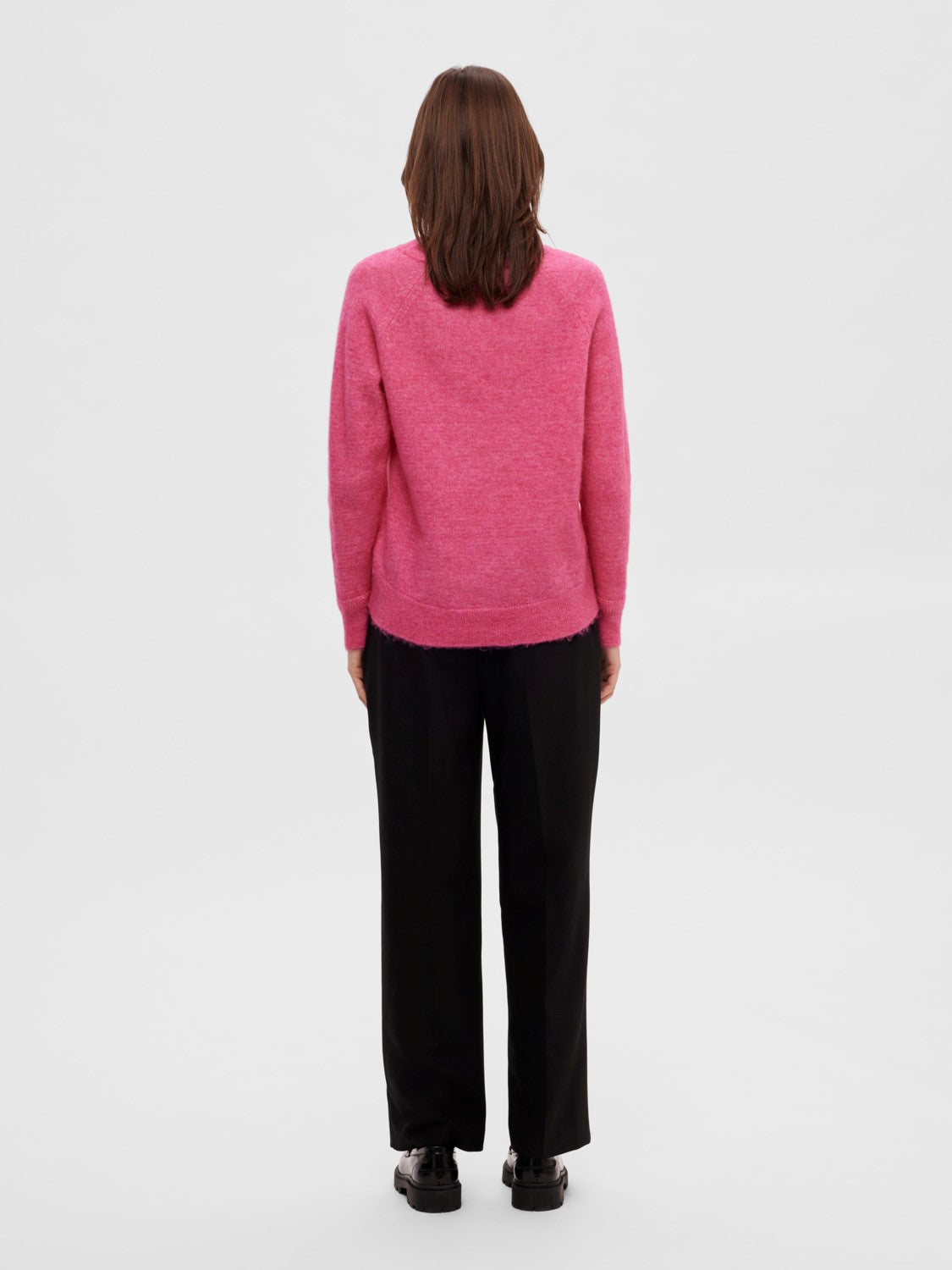 Lulu Ls Knit O-Neck - Fuchsia Purple