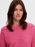 Lulu Ls Knit O-Neck - Fuchsia Purple