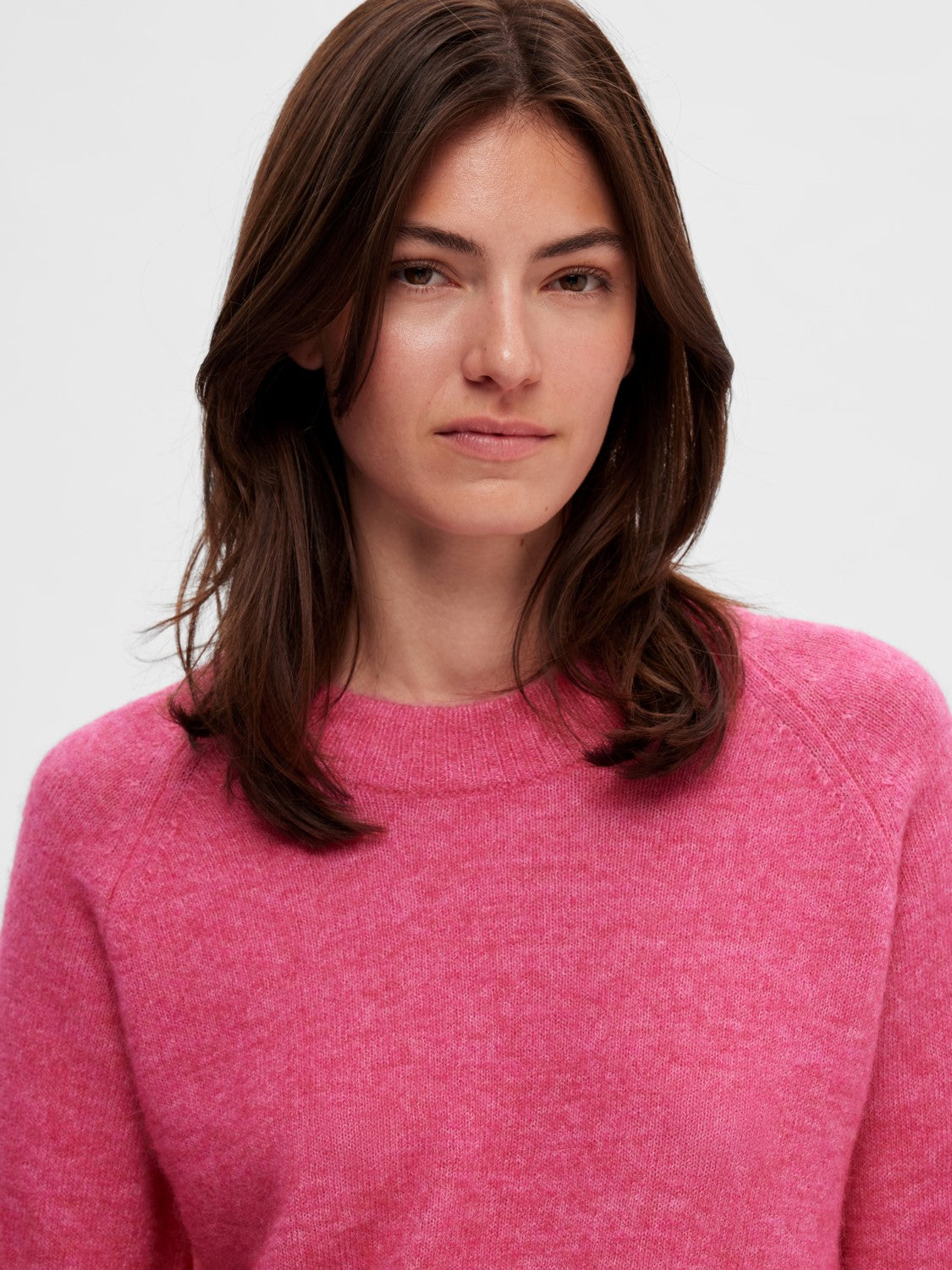 Lulu Ls Knit O-Neck - Fuchsia Purple