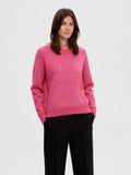 Lulu Ls Knit O-Neck - Fuchsia Purple