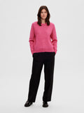 Lulu Ls Knit O-Neck - Fuchsia Purple