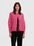 Lulu Ls Knit Short Cardigan - Fuchsia Purple