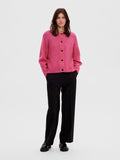 Lulu Ls Knit Short Cardigan - Fuchsia Purple