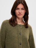 Lulu Ls Knit Short Cardigan - Dusky Green