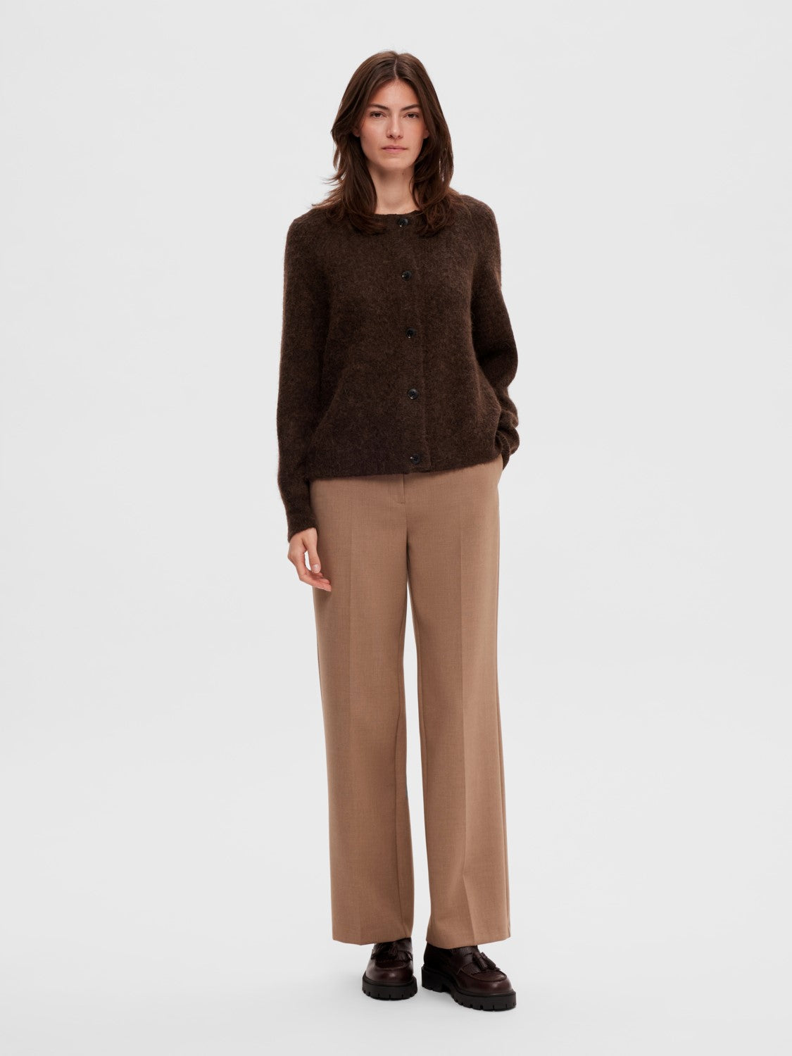 Lulu Ls Knit Short Cardigan - Java