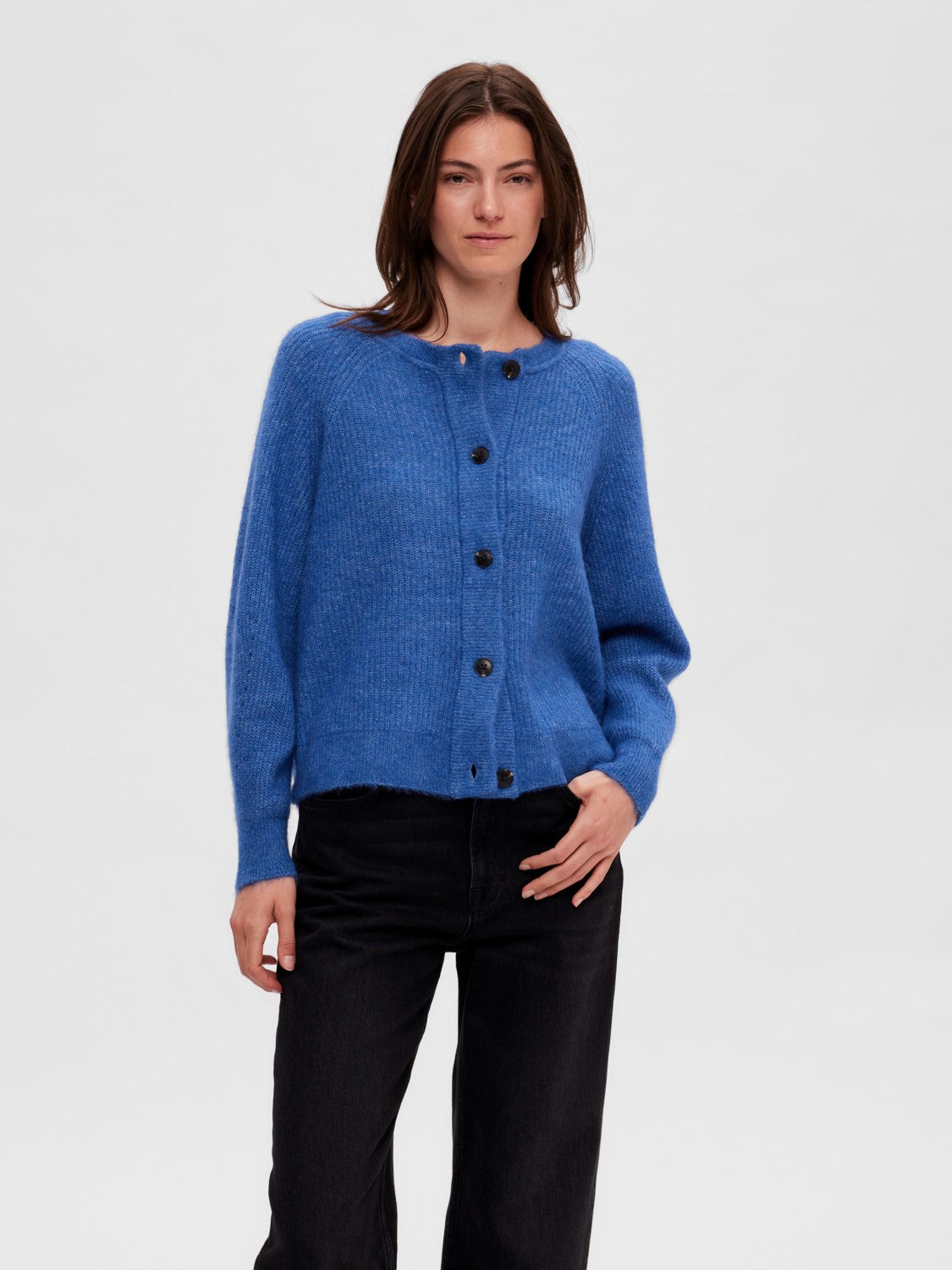 Lulu Ls Knit Short Cardigan - Nebulas Blue