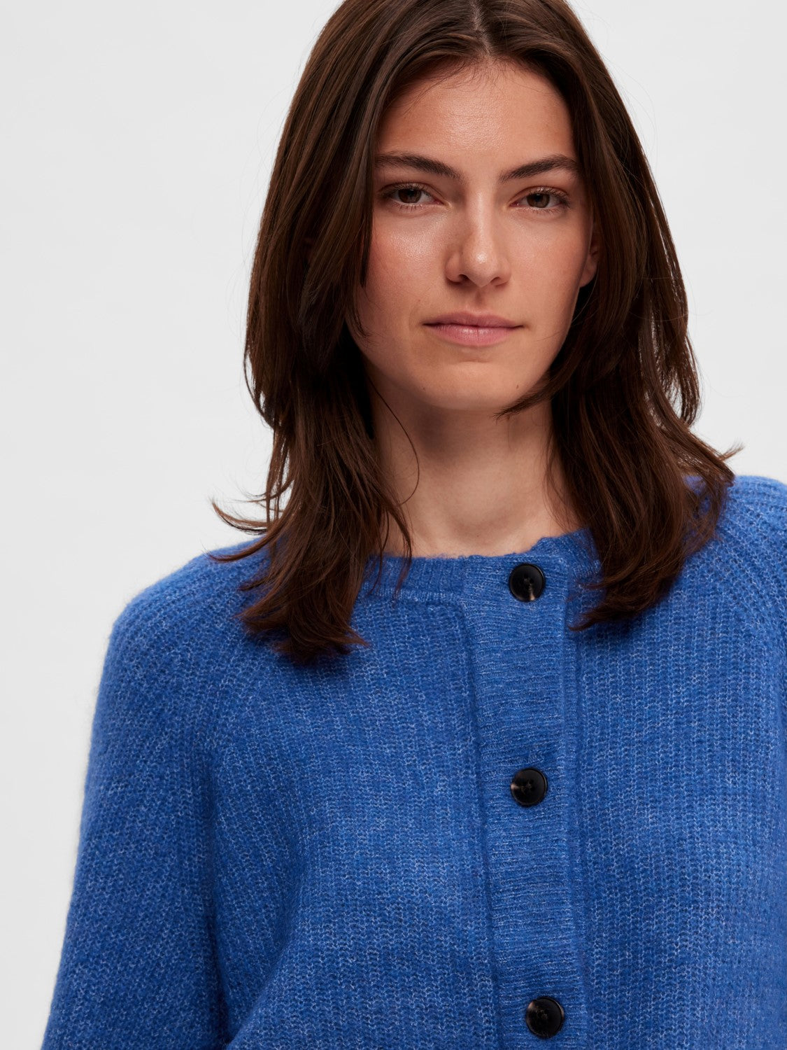 Lulu Ls Knit Short Cardigan - Nebulas Blue