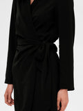 Patricia Ls Short Wrap Dress - Black