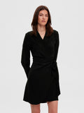 Patricia Ls Short Wrap Dress - Black