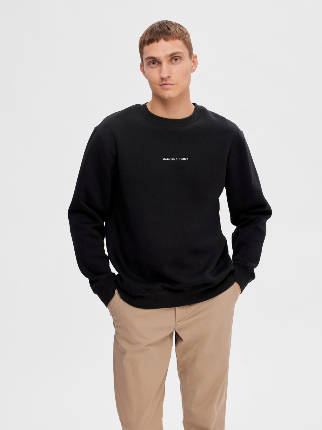 Hankie Logo Crew Neck Sweat W - Black