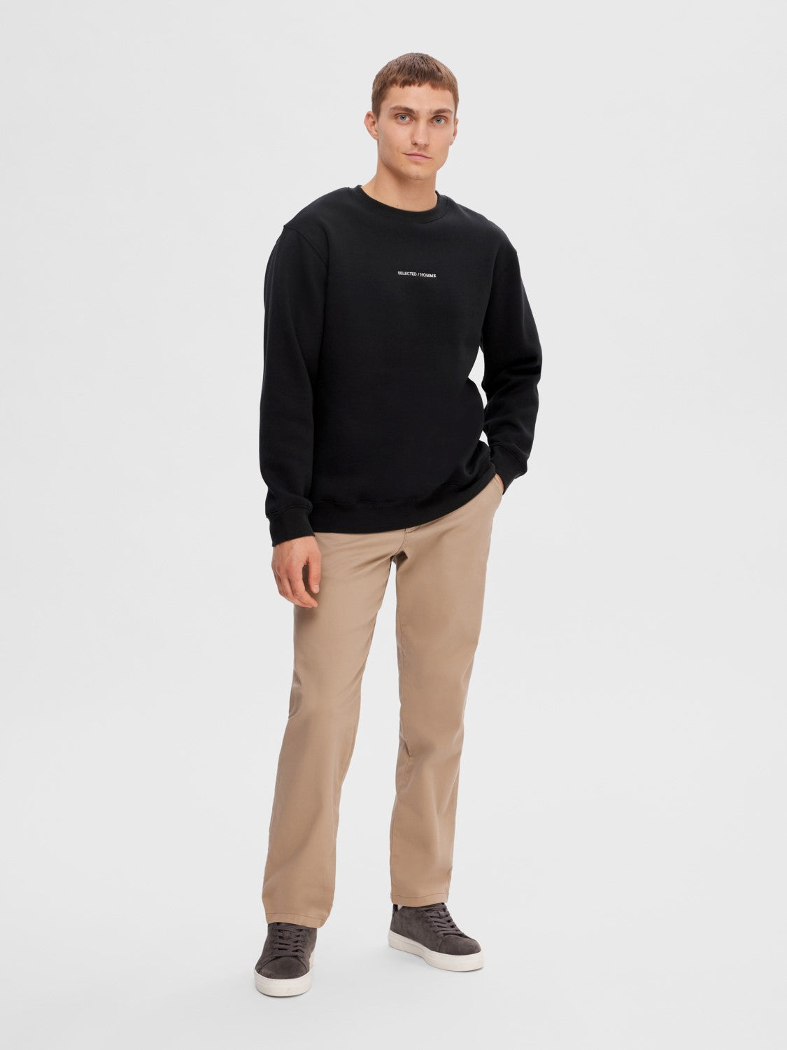 Hankie Logo Crew Neck Sweat W - Black
