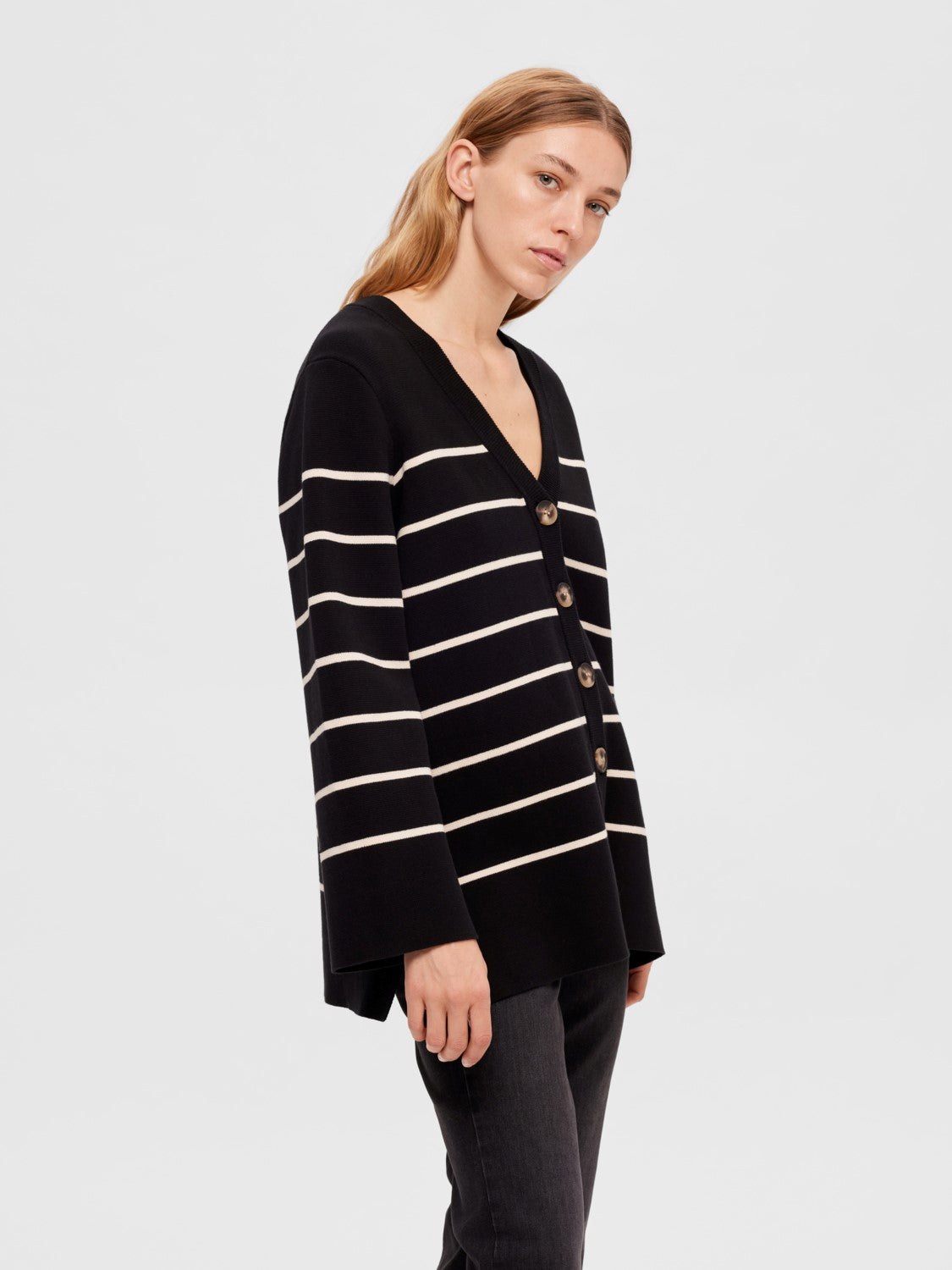 Liva LS Long Knit Cardigan - Black