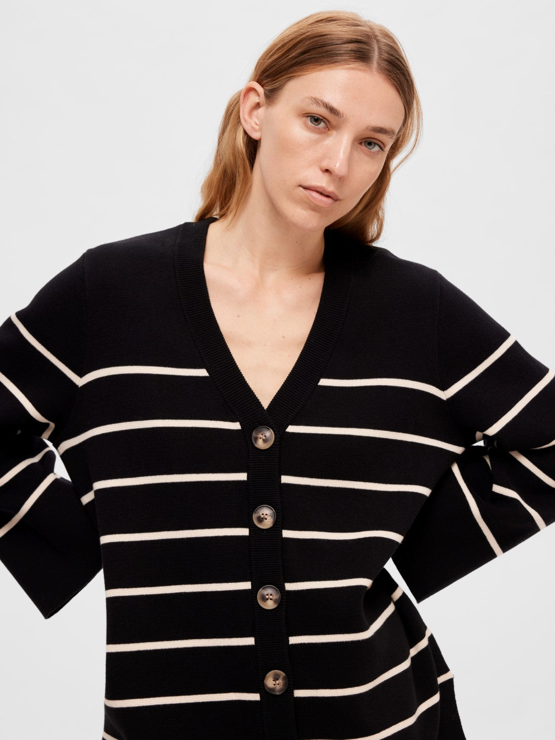 Liva LS Long Knit Cardigan - Black