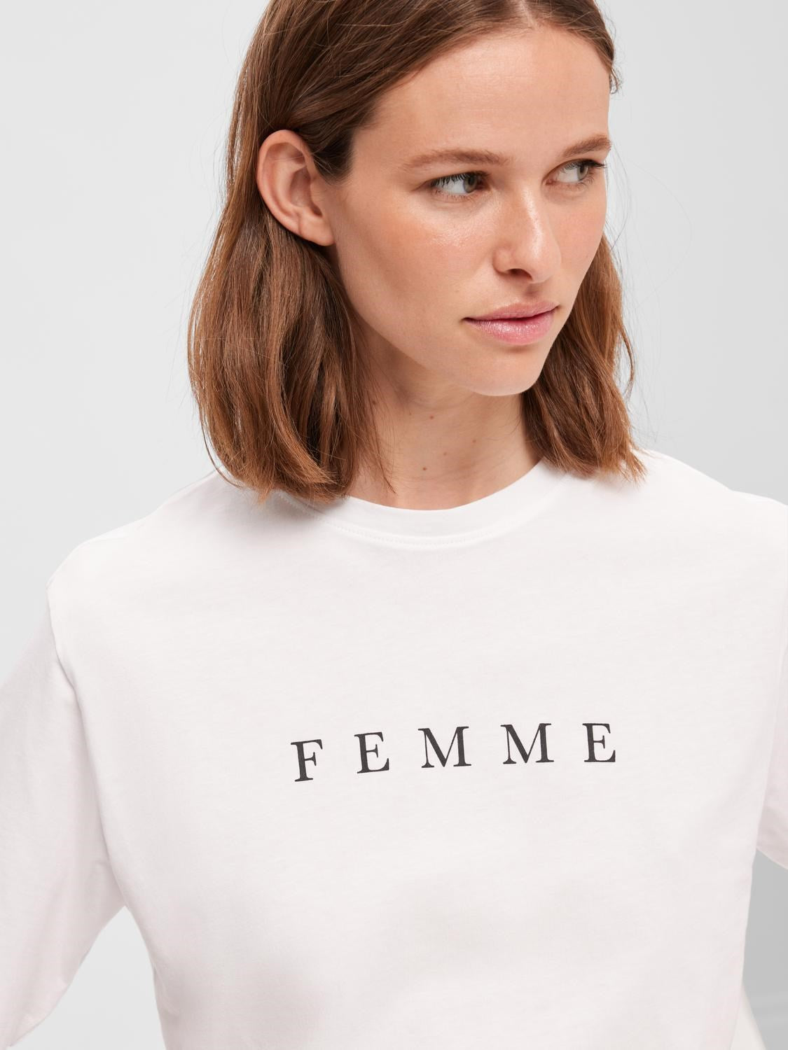 Vilja SS Printed Tee - Bright White