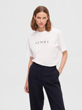 Vilja SS Printed Tee - Bright White
