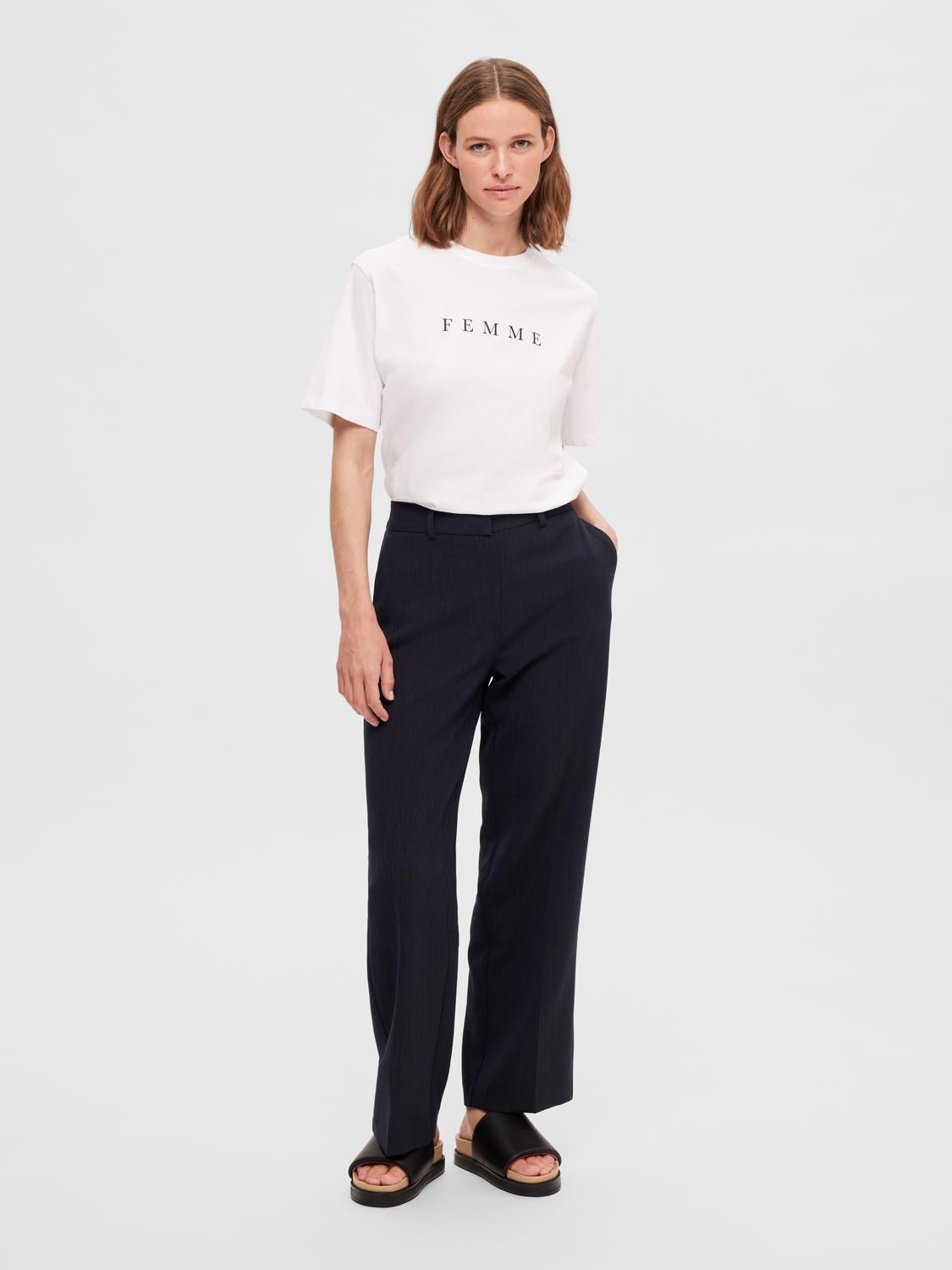 Vilja SS Printed Tee - Bright White