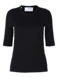 Dianna 2/4 O-Neck Top Noos - Svart