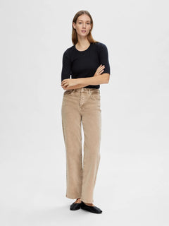 Dianna 2/4 O-Neck Top Noos - Black