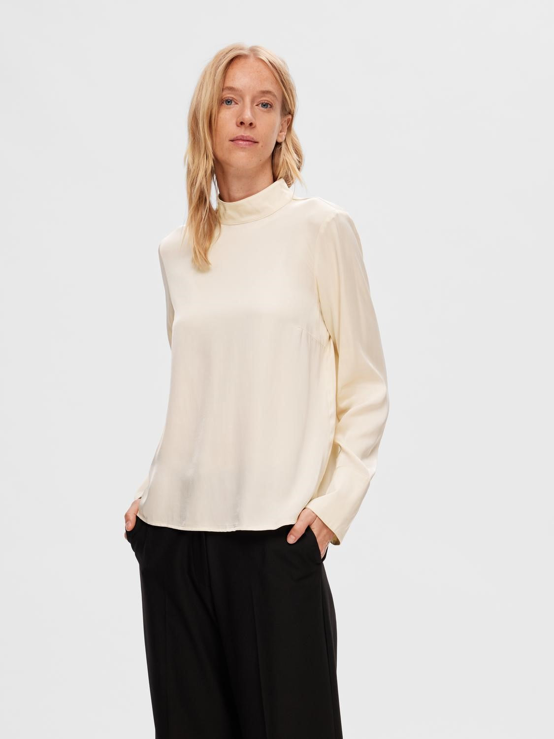 Ivy LS Satin Top B - Birch